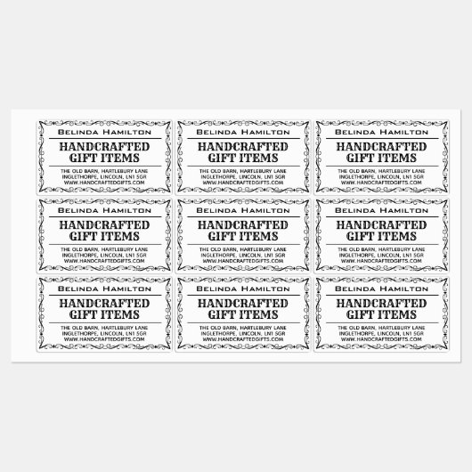 Productnaam en beschrijving op etiket labels (Vel)