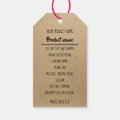 Productomschrijving bedrijf Logo, Verenigde Staten Cadeaulabel (Achterkant)