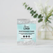 Productprijsingrediënten Lijst Ice Blue en Silver Visitekaartje (Staand voorkant)