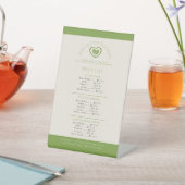 Productprijslijst product twee bladgroene logo reclamebord met voetstuk (Insitu)