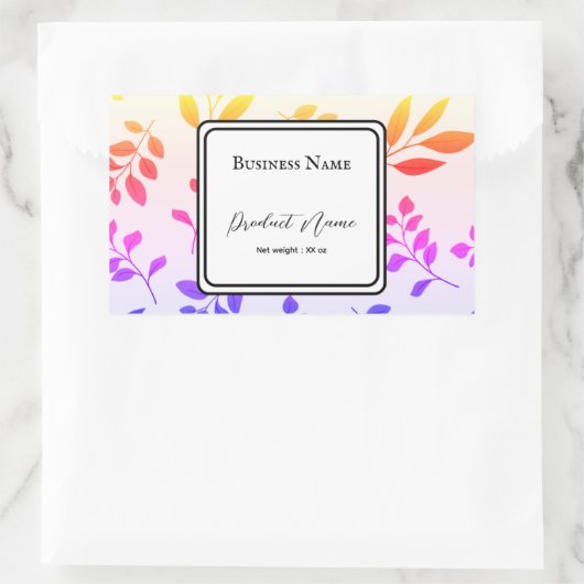 Productrechthoekig sticker etiket (Tas)