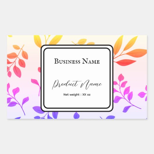 Productrechthoekig sticker etiket (Voorkant)