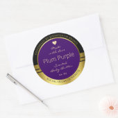 Productverpakkingsetiket Paarse en gouden Tiny Hea Ronde Sticker (Envelop)