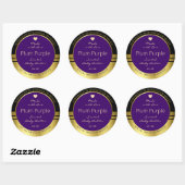 Productverpakkingsetiket Paarse en gouden Tiny Hea Ronde Sticker (Vel)