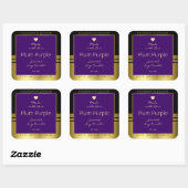 Productverpakkingsetiket Paarse en gouden Tiny Hea Vierkante Sticker (Vel)