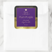 Productverpakkingsetiket Paarse en gouden Tiny Hea Vierkante Sticker (Tas)