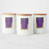 Productverpakkingsetiket Paarse en gouden Tiny Hea Voedselcontainer Etiket (Flessen)