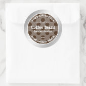 Productverpakkingsetiketten Zilveren Lijst bruine  Ronde Sticker (Tas)