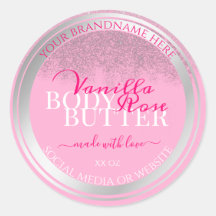 Productverpakkingslabels voor roze en zilver