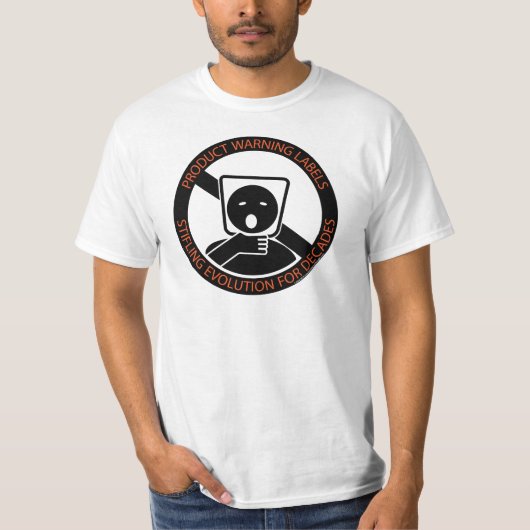Productwaarschuwingslabels T-shirt (Voorkant)