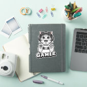 Proef chat en video game mand sticker (iPad Cover)