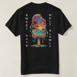 Proef de ondergaande zon Gesmolten Popsicle T-shir T-shirt