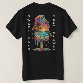 Proef de ondergaande zon Gesmolten Popsicle T-shir T-shirt