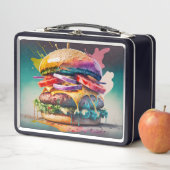 Proef de regenboog: Bursting Burger Lunch Box (In situ)