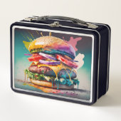 Proef de regenboog: Bursting Burger Lunch Box (Voorkant)