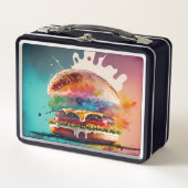 Proef de regenboog: Bursting Burger Lunch Box (Voorkant)
