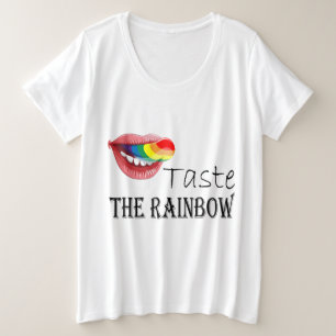 Proef de regenboog grote maat t-shirt