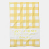 Proef en zie dat de HEER goed is, geel Theedoek (Verticaal)