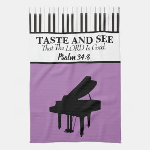 Proef en zie dat de Heer goed is, Piano Kitch Theedoek