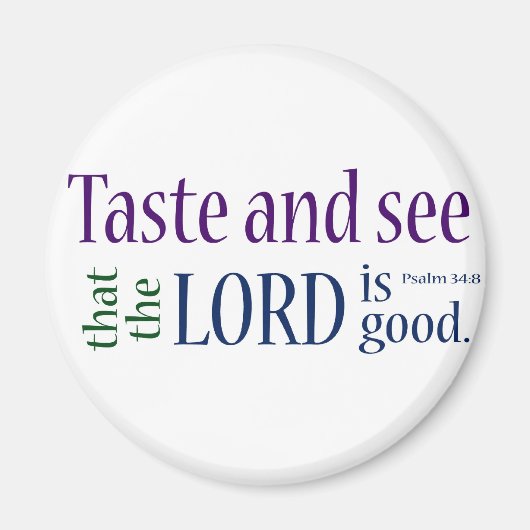 Proef en zie... Psalm 34:8 Magneet (Voorkant)