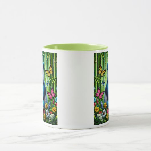 Proef in een tuin van bamboe. mok (Midden)