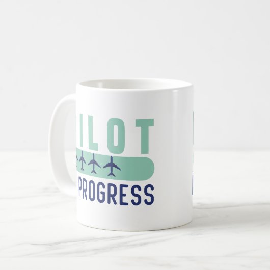 Proef in uitvoering Funny Pilot Student Afstuderen Koffiemok (Voorkant links)