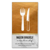 Proef met goudkleurige goudlederen versiering magnetisch visitekaartje (Voorkant Verticaal)