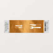 Proef met goudkleurige goudlederen versiering visitekaartje (Buitenkant ongevouwen)