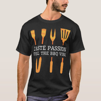 Proef Passie Voel de BBQ Vibe Gouden Grill Gereeds T-shirt