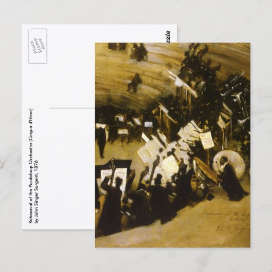 Proef van het Pasdeloup Orkest door JS Sargent Briefkaart (Voorkant / Achterkant)