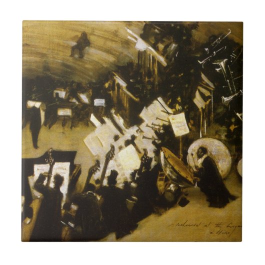 Proef van het Pasdeloup Orkest door JS Sargent Tegeltje (Voorkant)