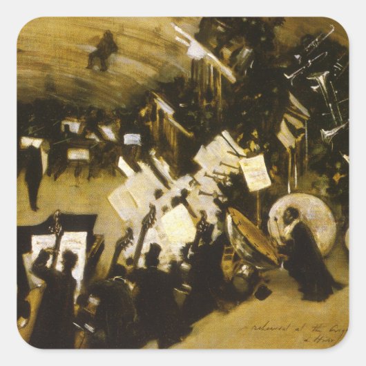 Proef van het Pasdeloup Orkest door JS Sargent Vierkante Sticker (Voorkant)