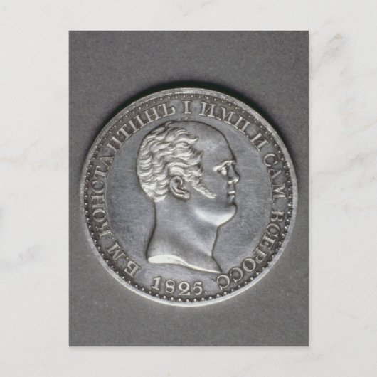 Proef voor een Ruble van Constantine Pavlovich Briefkaart (Voorkant)