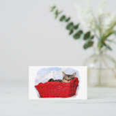 Proefabonnement Aslaap Kitten Red Basket Visitekaartje (Staand voorkant)