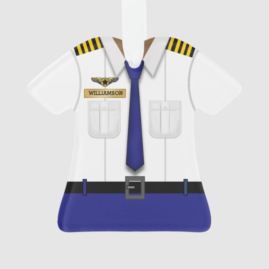 Proefabonnement Cute Personalized Airline Pilot Ornament (achterkant)