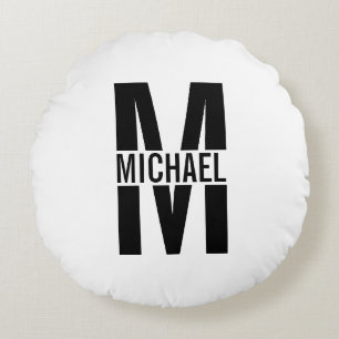 Proefabonnement op speciale monogram en naam rond kussen