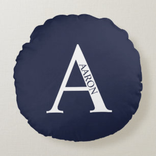 Proefabonnement op speciale monogram en naam rond kussen