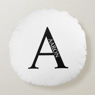 Proefabonnement op speciale monogram en naam rond kussen
