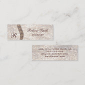 Proefachtig elegant monogram mini visitekaartje (Voorkant / Achterkant)