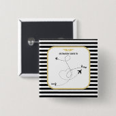 Proefbestemmingsluchtvaart Vierkante Button 5,1 Cm (Voorkant /achterkant)