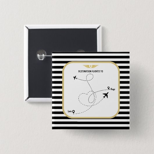 Proefbestemmingsluchtvaart Vierkante Button 5,1 Cm (Voorkant /achterkant)