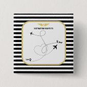 Proefbestemmingsluchtvaart Vierkante Button 5,1 Cm (Voorkant)