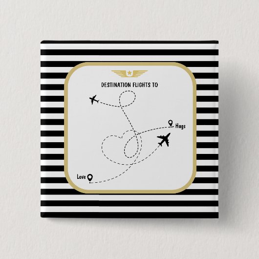 Proefbestemmingsluchtvaart Vierkante Button 5,1 Cm (Voorkant)