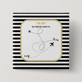 Proefbestemmingsluchtvaart Vierkante Button 5,1 Cm