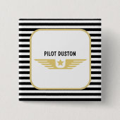 Proefbestemmingsluchtvaart Vierkante Button 5,1 Cm (Voorkant)