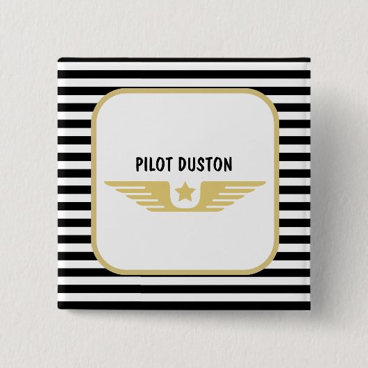 Proefbestemmingsluchtvaart Vierkante Button 5,1 Cm (Voorkant)