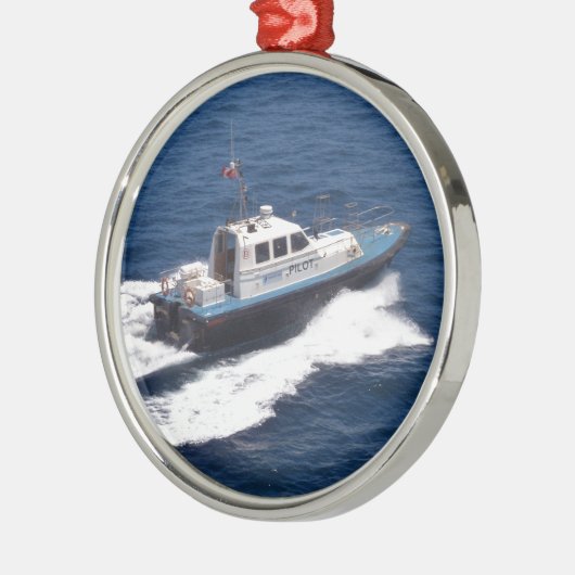 Proefboot op snelheid metalen ornament (Links)