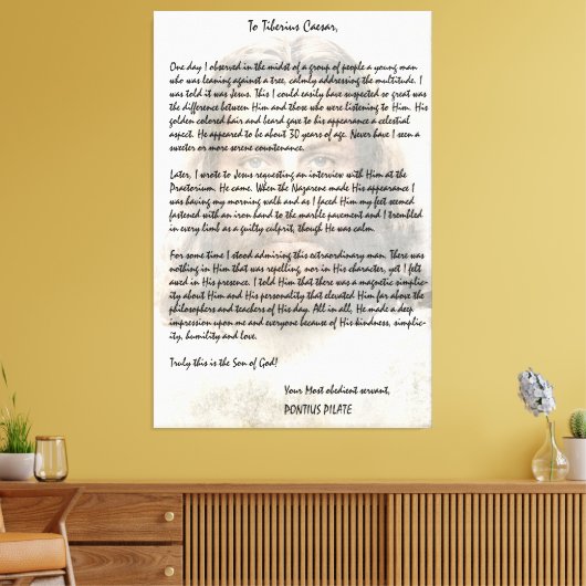 Proefbrief aan Caesar waarin Jezus Christus wordt  Canvas Afdruk (Insitu (Woonkamer))