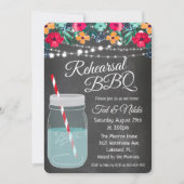 Proefbruiloft BBQ Mason Jar Uitnodiging (Voorkant)