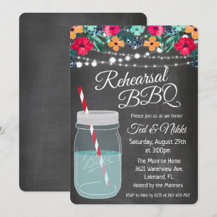 Proefbruiloft BBQ Mason Jar Uitnodiging